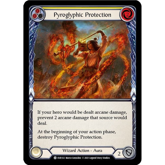 Image for Pyroglyphic Protection (Yellow) (EVR132) (EVR) - Flesh and Blood TCG