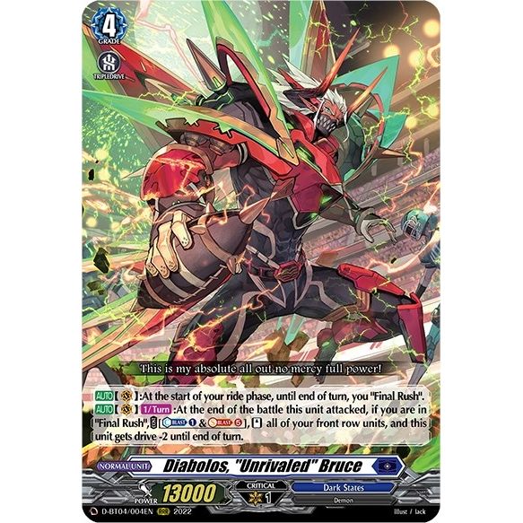Image for Diabolos, "Unrivaled" Bruce (D-BT04/004EN) (D-BT04) - Cardfight Vanguard