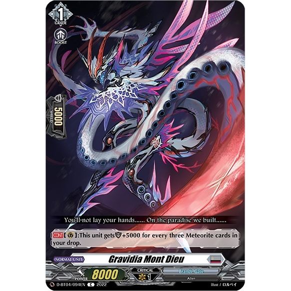 Image for Gravidia Mont Dieu (D-BT04/094EN) (D-BT04) - Cardfight Vanguard