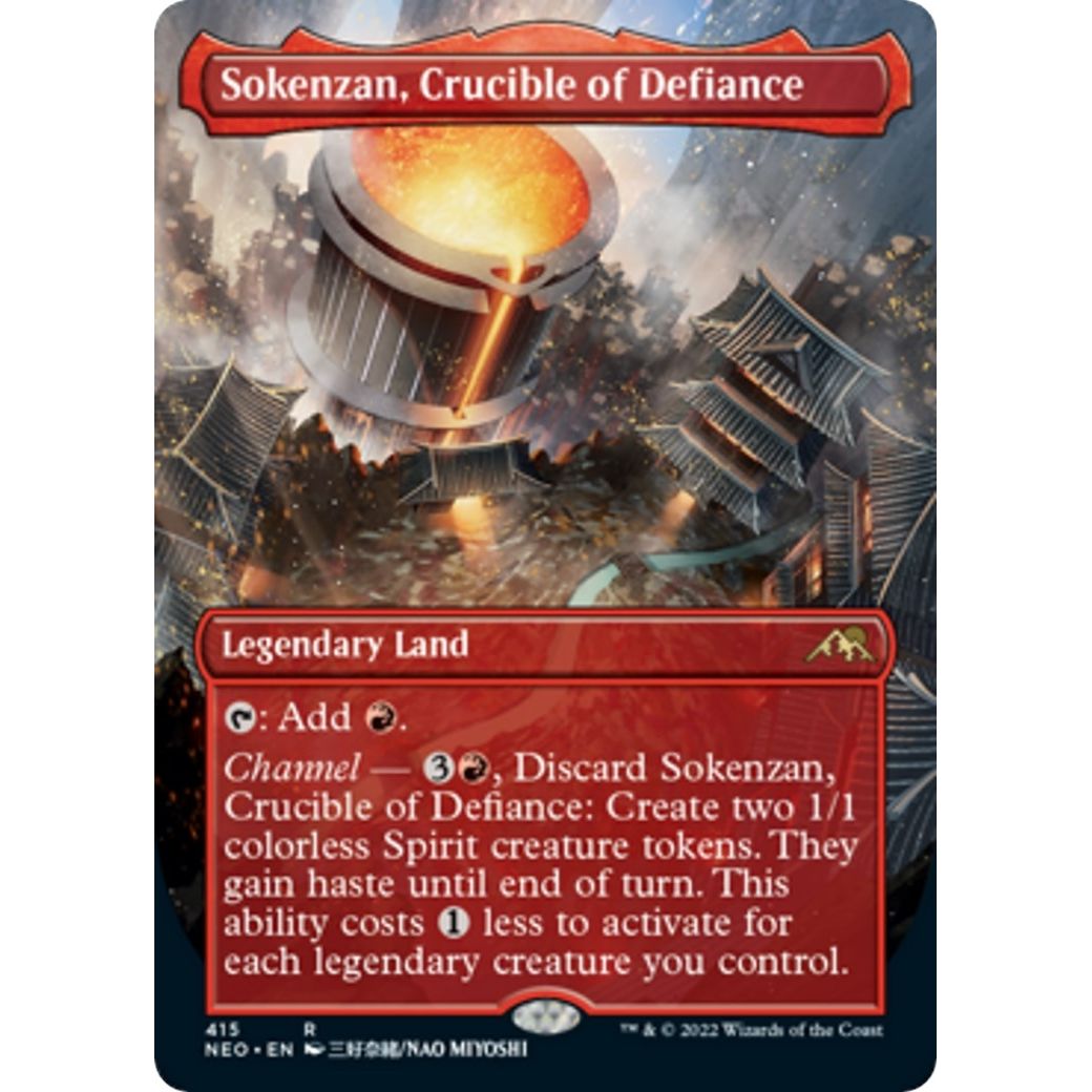 Image for Sokenzan, Crucible of Defiance (Borderless) (415) (NEO) - Magic: The Gathering
