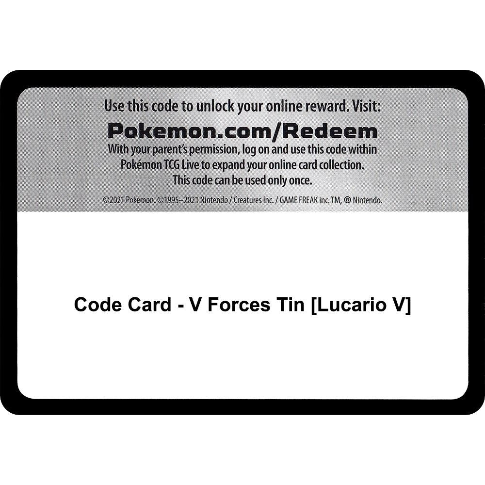 Image for Code Card - V Forces Tin [Lucario V] (MCAP) - Pokemon