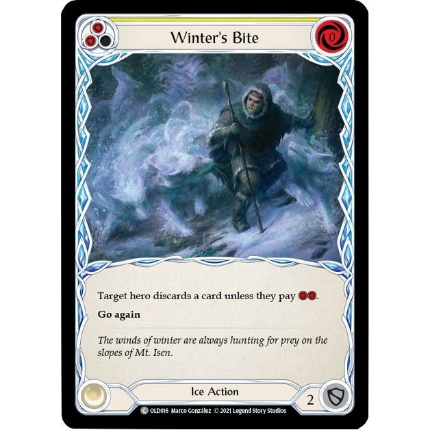 Image for Winter's Bite (Yellow) (OLD016) (OLD) - Flesh and Blood TCG
