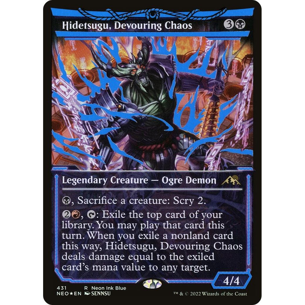 Image for Hidetsugu, Devouring Chaos (Neon Blue) (431) (NEO) - Magic: The Gathering