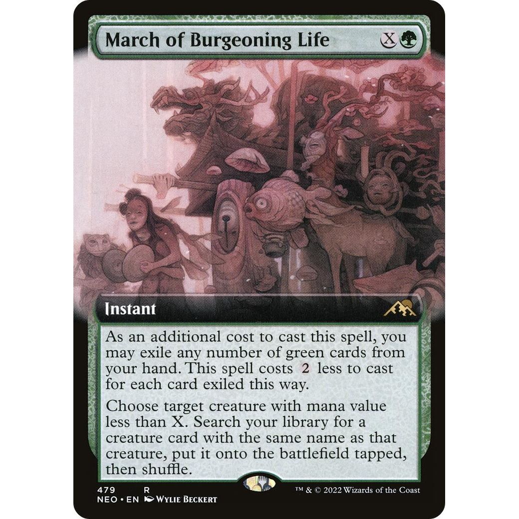 Image for March of Burgeoning Life (Extended Art) (479) (NEO) - Magic: The Gathering