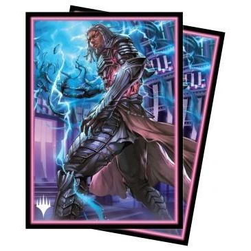 Image for Kamigawa: Neon Dynasty Tezzeret, Betrayer of Flesh (V3) Standard Deck Protector sleeves for Magic (100-Pack) - Card Sleeves