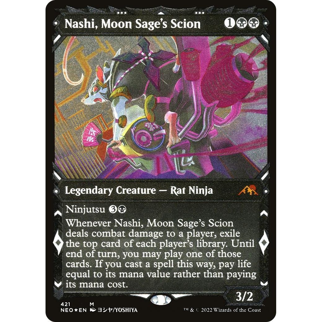 Image for Nashi, Moon Sage's Scion (Showcase) (Foil Etched) (421) (NEO) - Magic: The Gathering