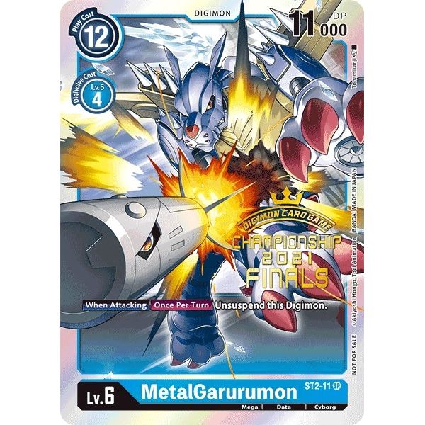 Image for MetalGarurumon (2021 Championship Finals Event Pack Alt-Art Gold Stamp Set) (ST2-11 SR) (ST-2) - Digimon Card Game