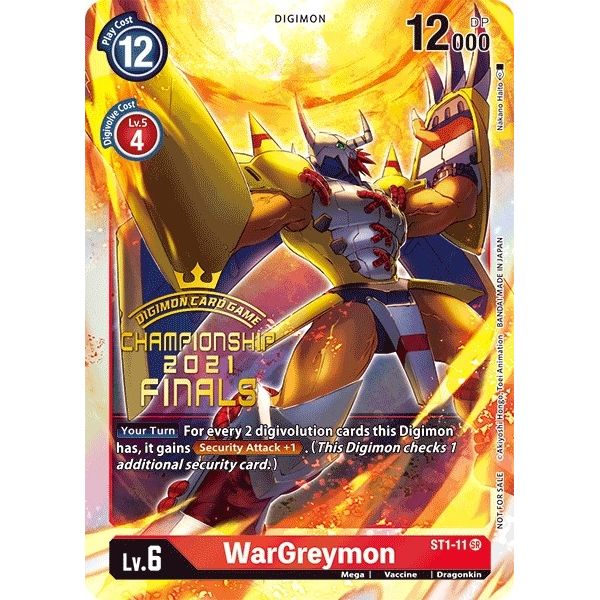 Image for WarGreymon (2021 Championship Finals Event Pack Alt-Art Gold Stamp Set) (ST1-11 SR) (ST-1) - Digimon Card Game