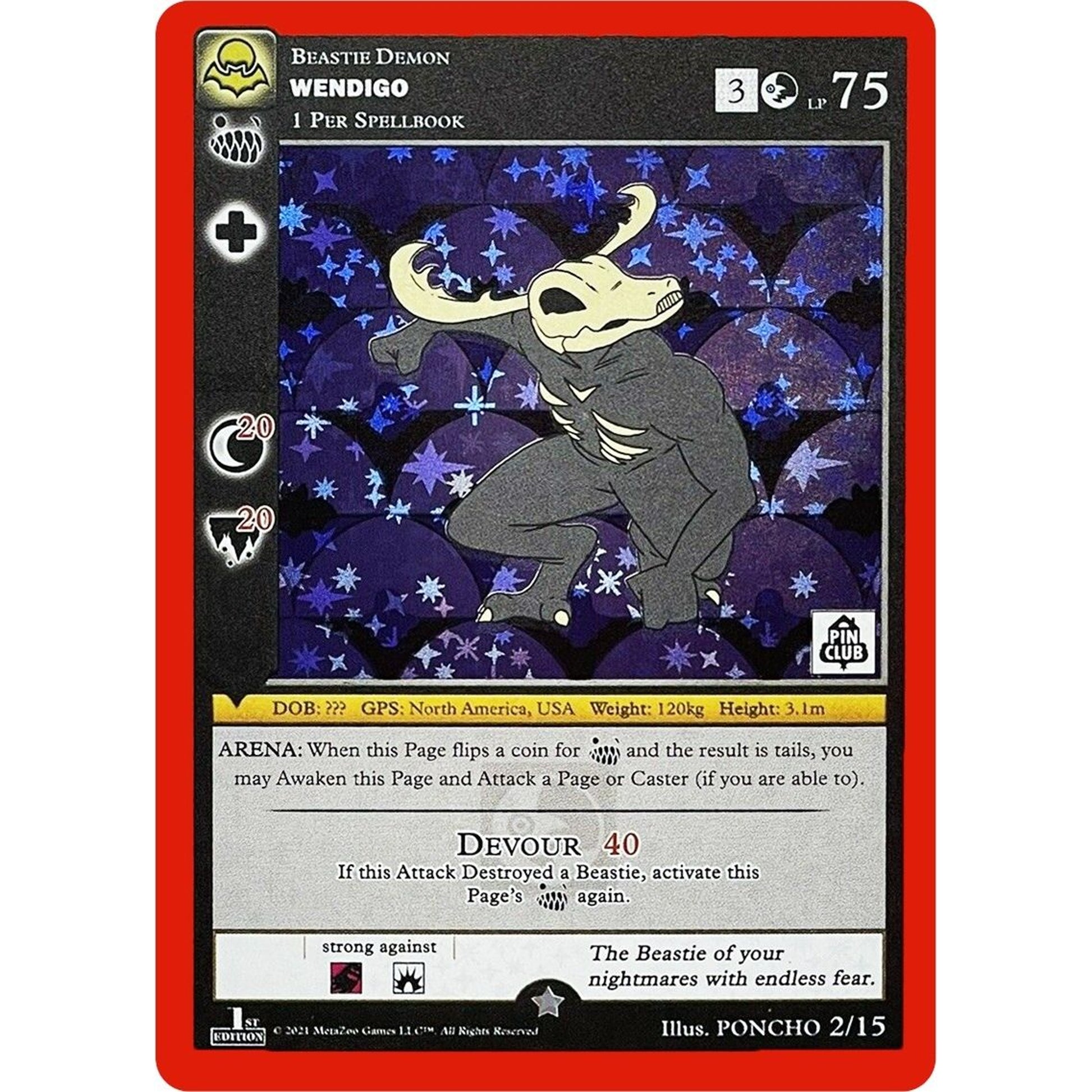 Image for Wendigo (Pin Club Nightfall Mystery Collection 1st Edition) (2/15) (MISC) - MetaZoo