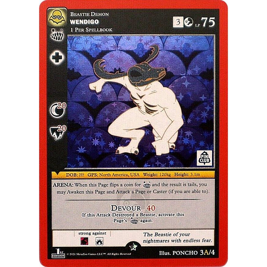 Image for Wendigo - 3A (Pin Club Nightfall Mystery Collection 1st Edition) (3A/4) (MISC) - MetaZoo