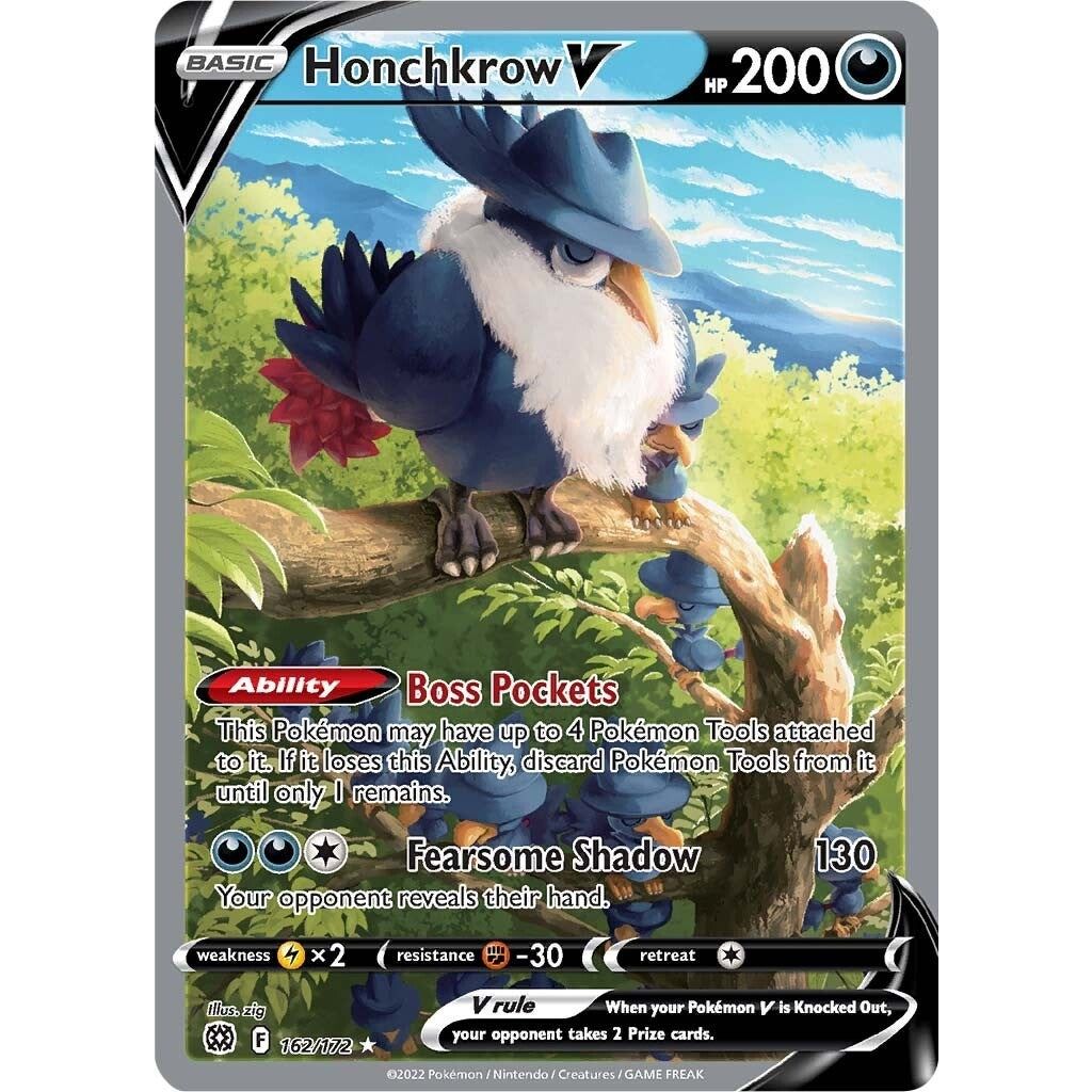 Image for Honchkrow V (Alternate Full Art) (162/172) (SWSH09) - Pokemon