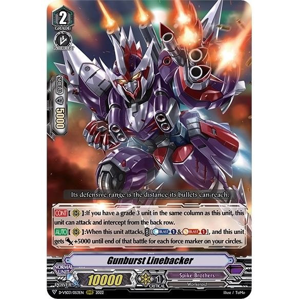 Image for Gunburst Linebacker (D-VS03/053EN) (D-VS03) - Cardfight Vanguard