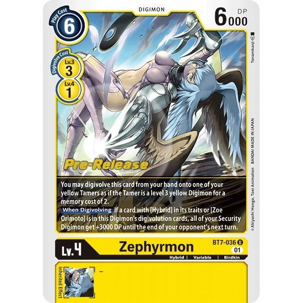 Image for Zephyrmon (BT7-036 U) (BT07_PR) - Digimon Card Game
