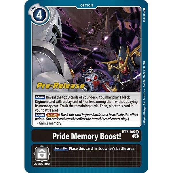 Image for Pride Memory Boost! (BT7-105 U) (BT07_PR) - Digimon Card Game