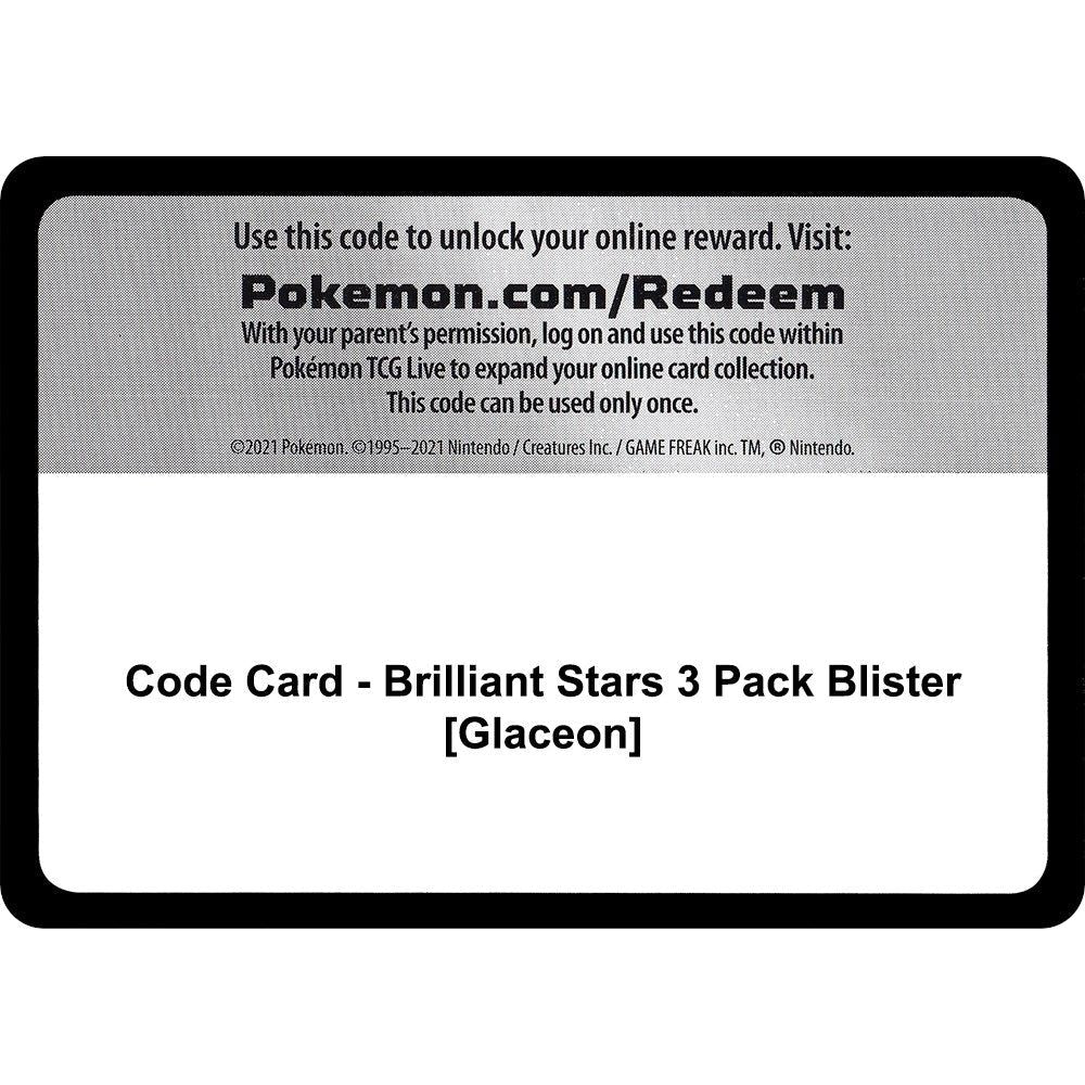 Image for Code Card - Brilliant Stars 3 Pack Blister [Glaceon] (SWSH09) - Pokemon