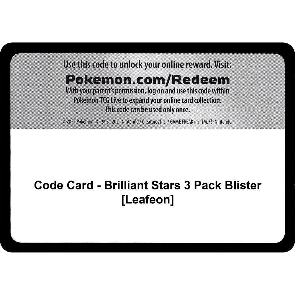 Image for Code Card - Brilliant Stars 3 Pack Blister [Leafeon] (SWSH09) - Pokemon