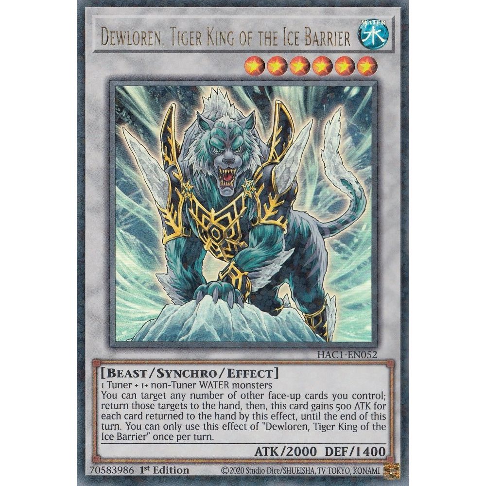 Image for Dewloren, Tiger King of the Ice Barrier (Duel Terminal) (HAC1-EN052) (HAC1) - YuGiOh
