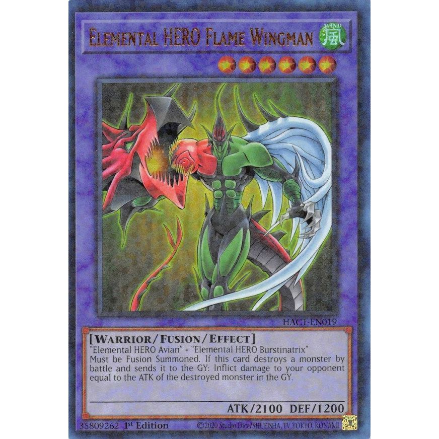 Image for Elemental HERO Flame Wingman (Duel Terminal) (HAC1-EN019) (HAC1) - YuGiOh