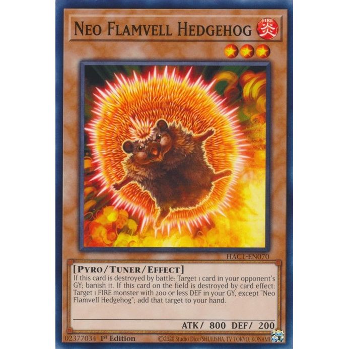 Image for Neo Flamvell Hedgehog (HAC1-EN070) (HAC1) - YuGiOh