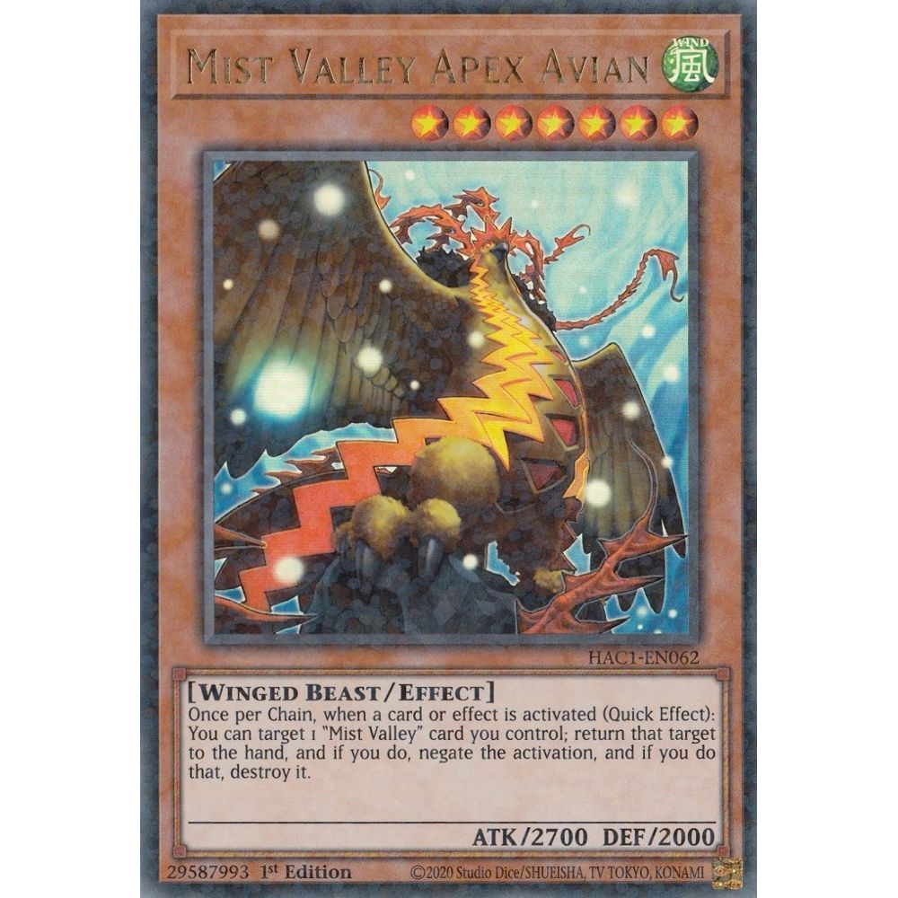 Image for Mist Valley Apex Avian (Duel Terminal) (HAC1-EN062) (HAC1) - YuGiOh