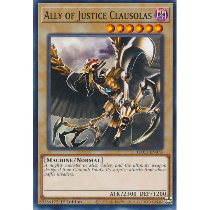 Image for Ally of Justice Clausolas (HAC1-EN076) (HAC1) - YuGiOh