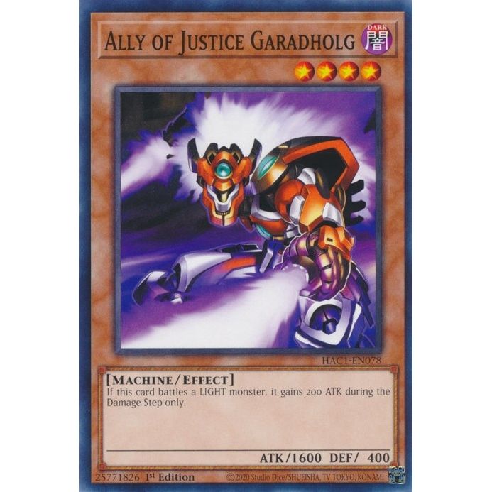 Image for Ally of Justice Garadholg (HAC1-EN078) (HAC1) - YuGiOh