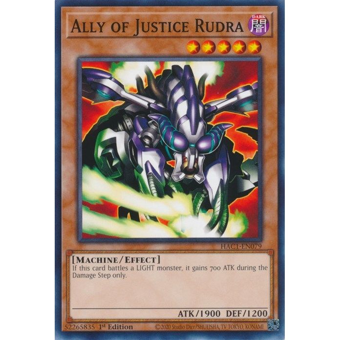 Image for Ally of Justice Rudra (HAC1-EN079) (HAC1) - YuGiOh