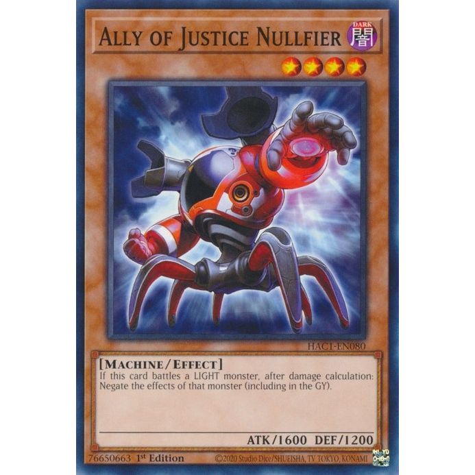 Image for Ally of Justice Nullfier (HAC1-EN080) (HAC1) - YuGiOh