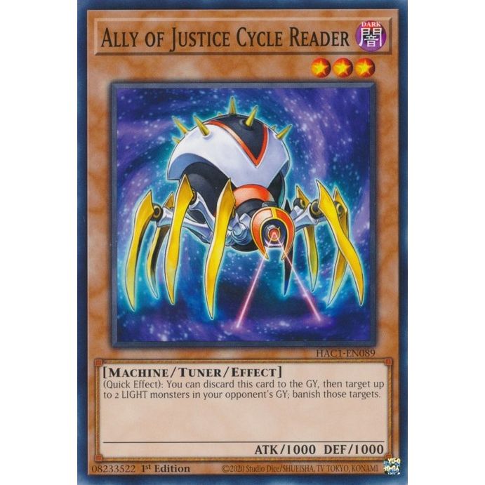 Image for Ally of Justice Cycle Reader (HAC1-EN089) (HAC1) - YuGiOh