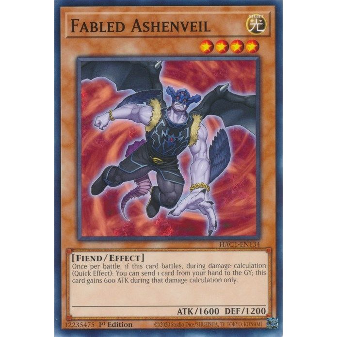 Image for Fabled Ashenveil (HAC1-EN134) (HAC1) - YuGiOh
