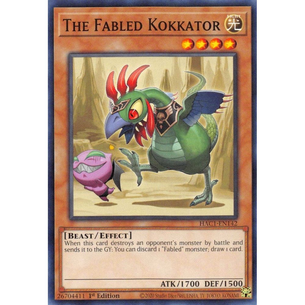 Image for The Fabled Kokkator (HAC1-EN142) (HAC1) - YuGiOh