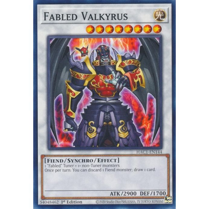 Image for Fabled Valkyrus (HAC1-EN144) (HAC1) - YuGiOh