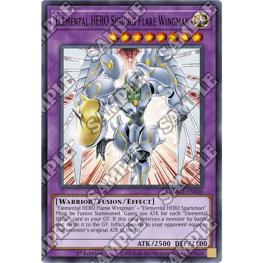 Image for Elemental HERO Shining Flare Wingman (HAC1-EN020) (HAC1) - YuGiOh