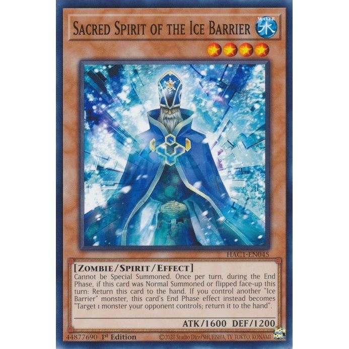 Image for Sacred Spirit of the Ice Barrier (HAC1-EN045) (HAC1) - YuGiOh
