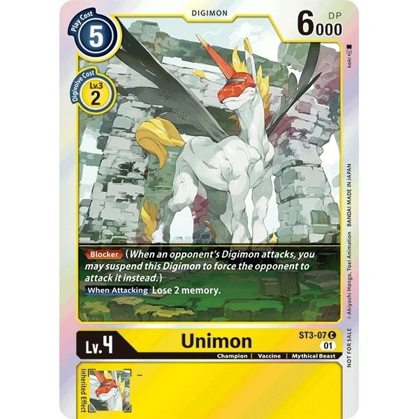 Image for Unimon - ST3-07 (Official Tournament Pack Vol.4) (ST3-07 C) (ST-3) - Digimon Card Game
