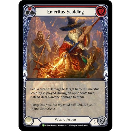 Image for Emeritus Scolding (Red) (Extended Art) - LGS090 (LGS090) (PR) - Flesh and Blood TCG