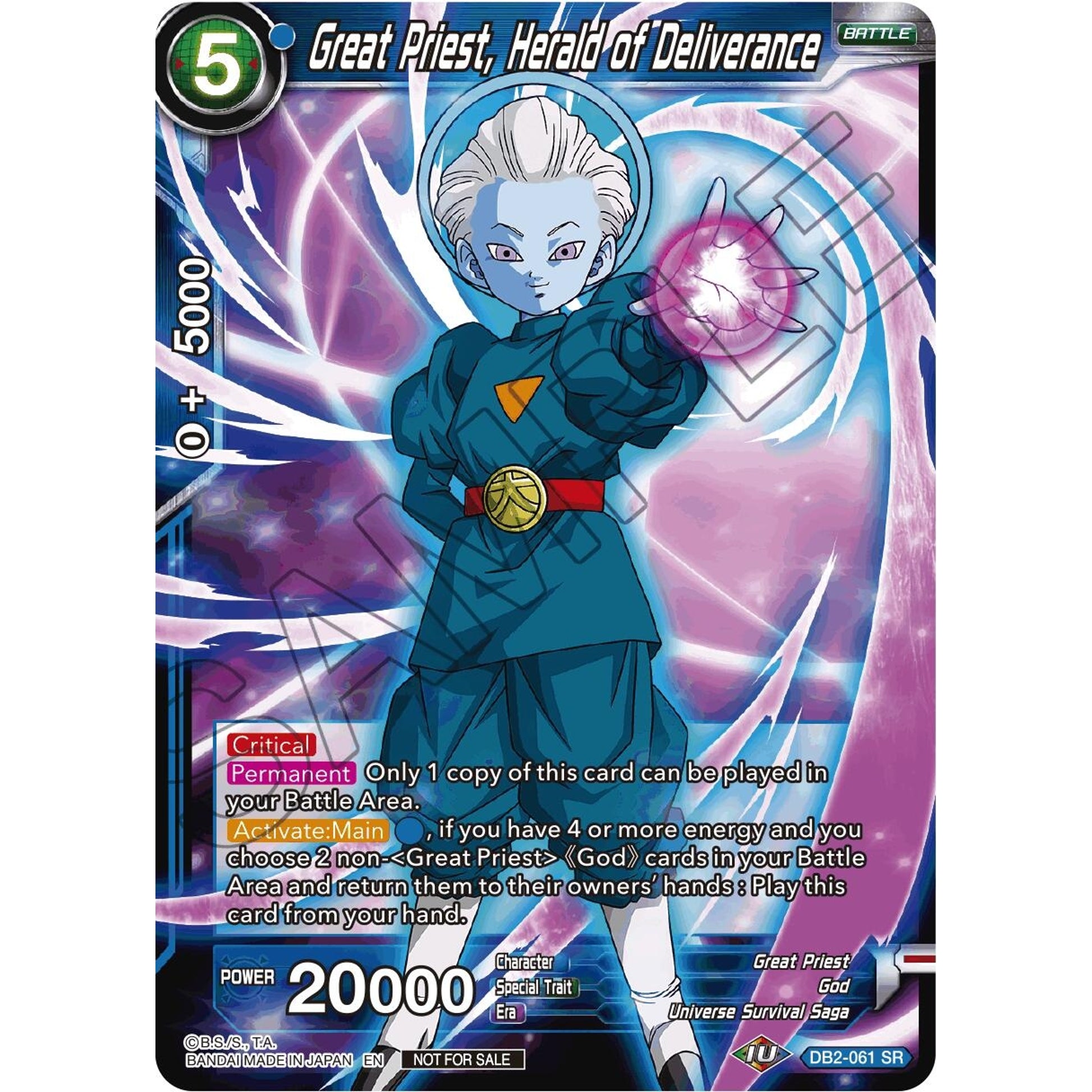 Image for Great Priest, Herald of Deliverance (Tournament Pack Vol. 7) (DB2-061) (TPR) - Dragon Ball Super: Masters