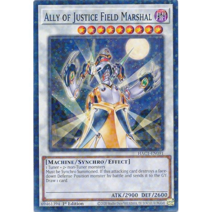 Image for Ally of Justice Field Marshal (Duel Terminal) (HAC1-EN091) (HAC1) - YuGiOh