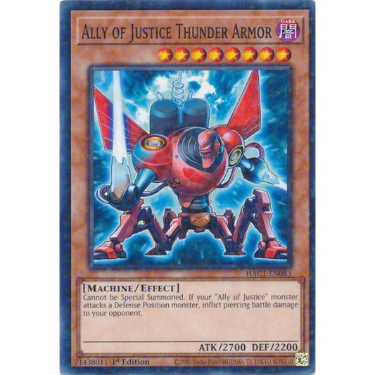 Image for Ally of Justice Thunder Armor (Duel Terminal) (HAC1-EN083) (HAC1) - YuGiOh