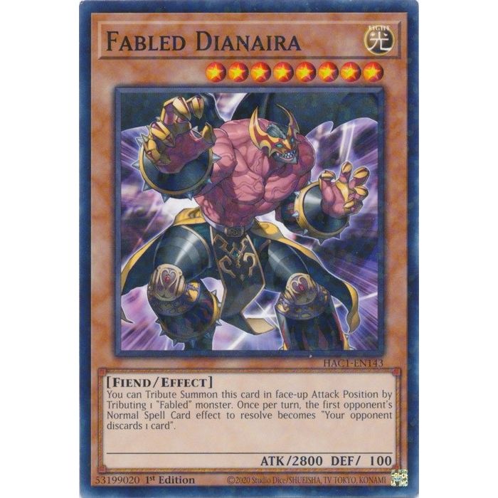 Image for Fabled Dianaira (Duel Terminal) (HAC1-EN143) (HAC1) - YuGiOh