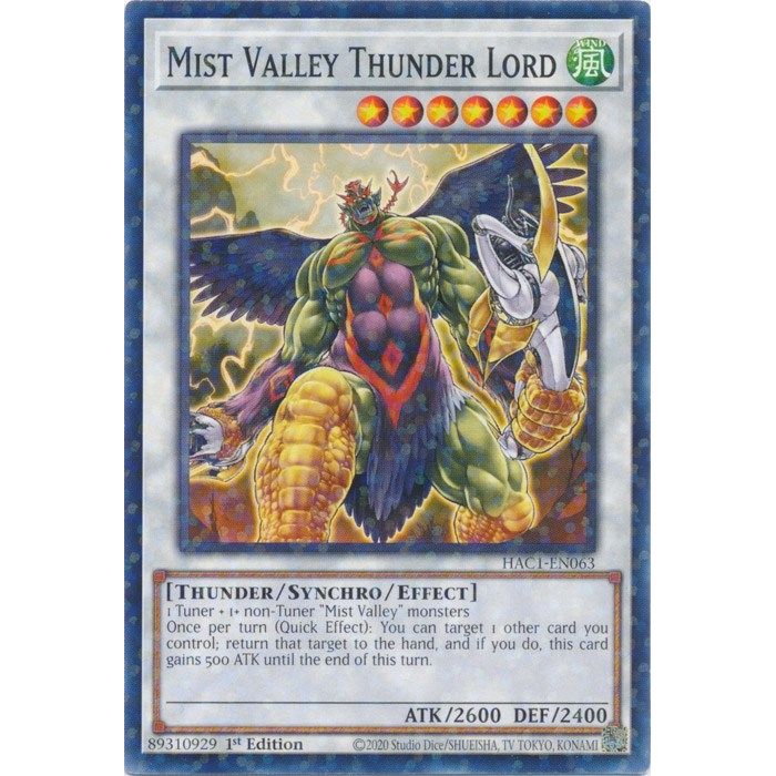Image for Mist Valley Thunder Lord (Duel Terminal) (HAC1-EN063) (HAC1) - YuGiOh