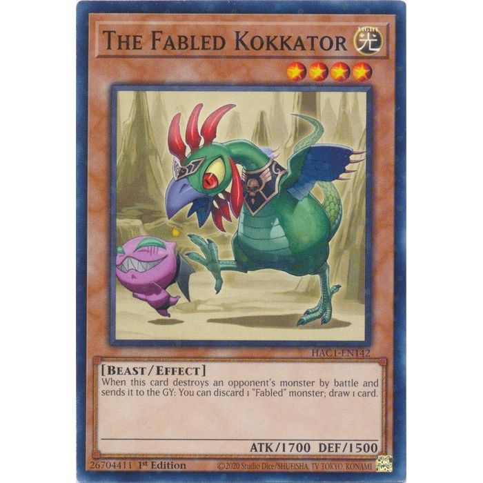 Image for The Fabled Kokkator (Duel Terminal) (HAC1-EN142) (HAC1) - YuGiOh