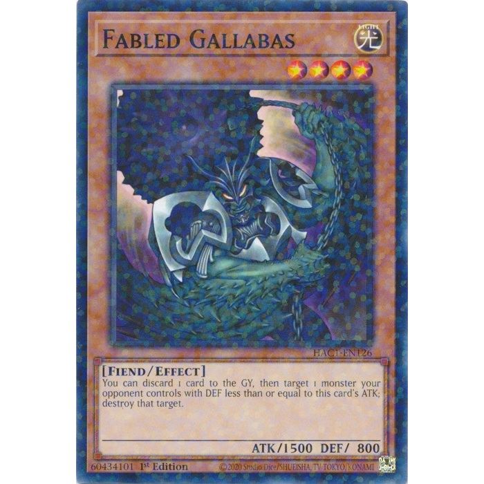 Image for Fabled Gallabas (Duel Terminal) (HAC1-EN126) (HAC1) - YuGiOh