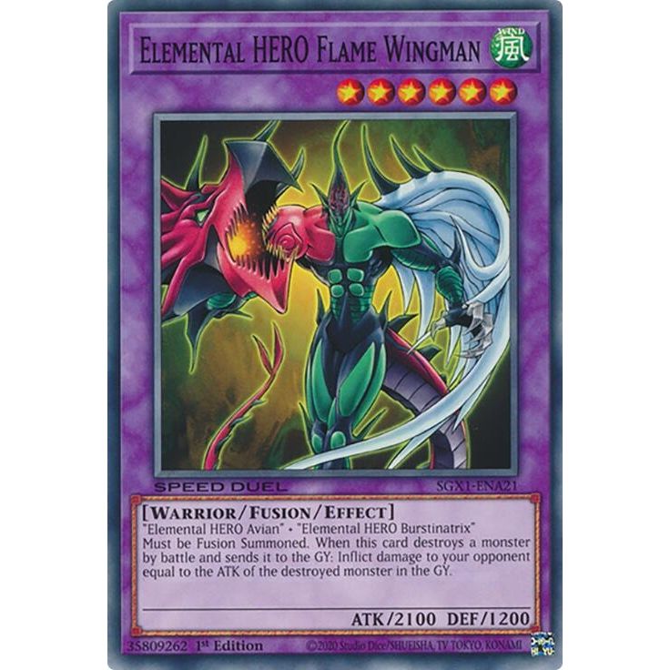 Image for Elemental HERO Flame Wingman (SGX1-ENA21) - YuGiOh
