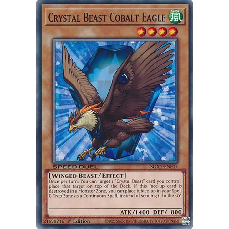 Image for Crystal Beast Cobalt Eagle (SGX1-ENF07) - YuGiOh