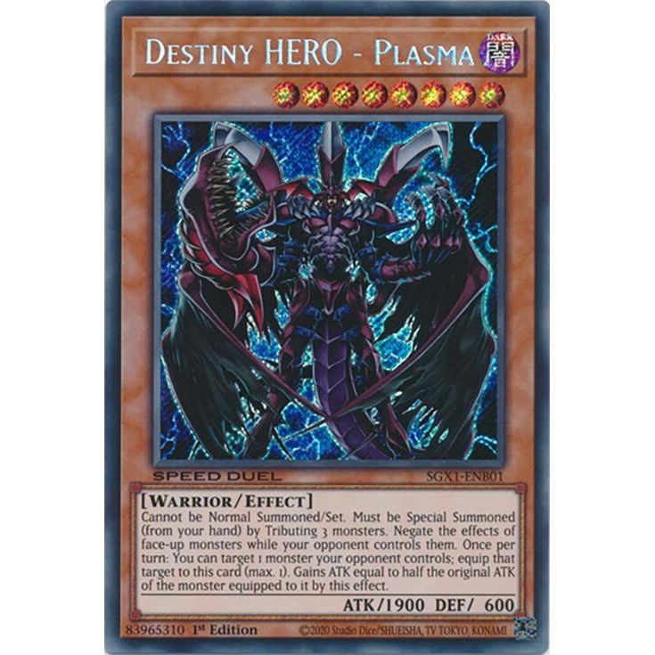 Image for Destiny HERO - Plasma (Secret Rare) (SGX1-ENB01) - YuGiOh