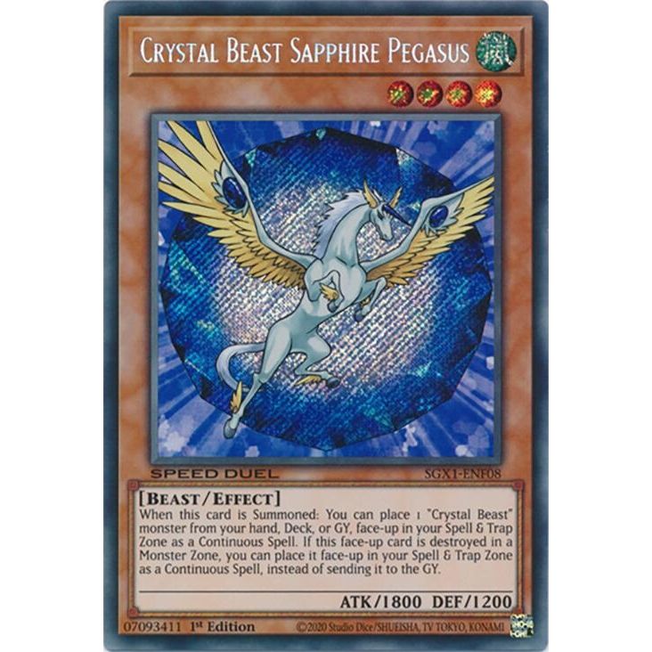 Image for Crystal Beast Sapphire Pegasus (Secret Rare) (SGX1-ENF08) - YuGiOh
