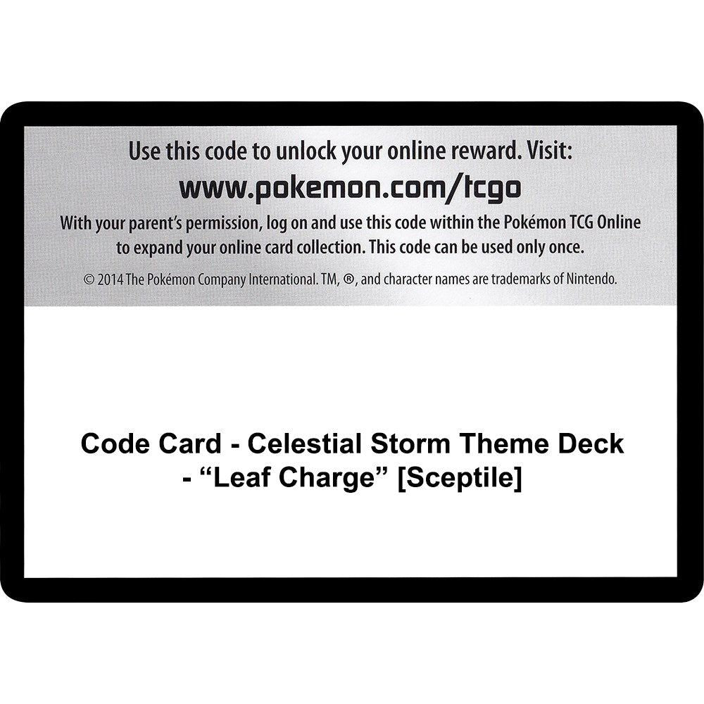 Image for Code Card - Celestial Storm Theme Deck - "Leaf Charge" [Sceptile] (CES) - Pokemon
