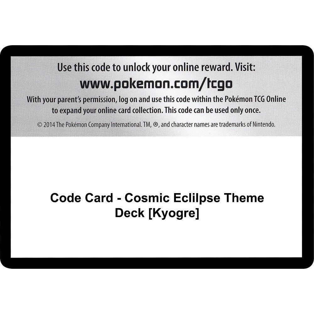 Image for Code Card - Cosmic Eclilpse Theme Deck [Kyogre] (SM12) - Pokemon