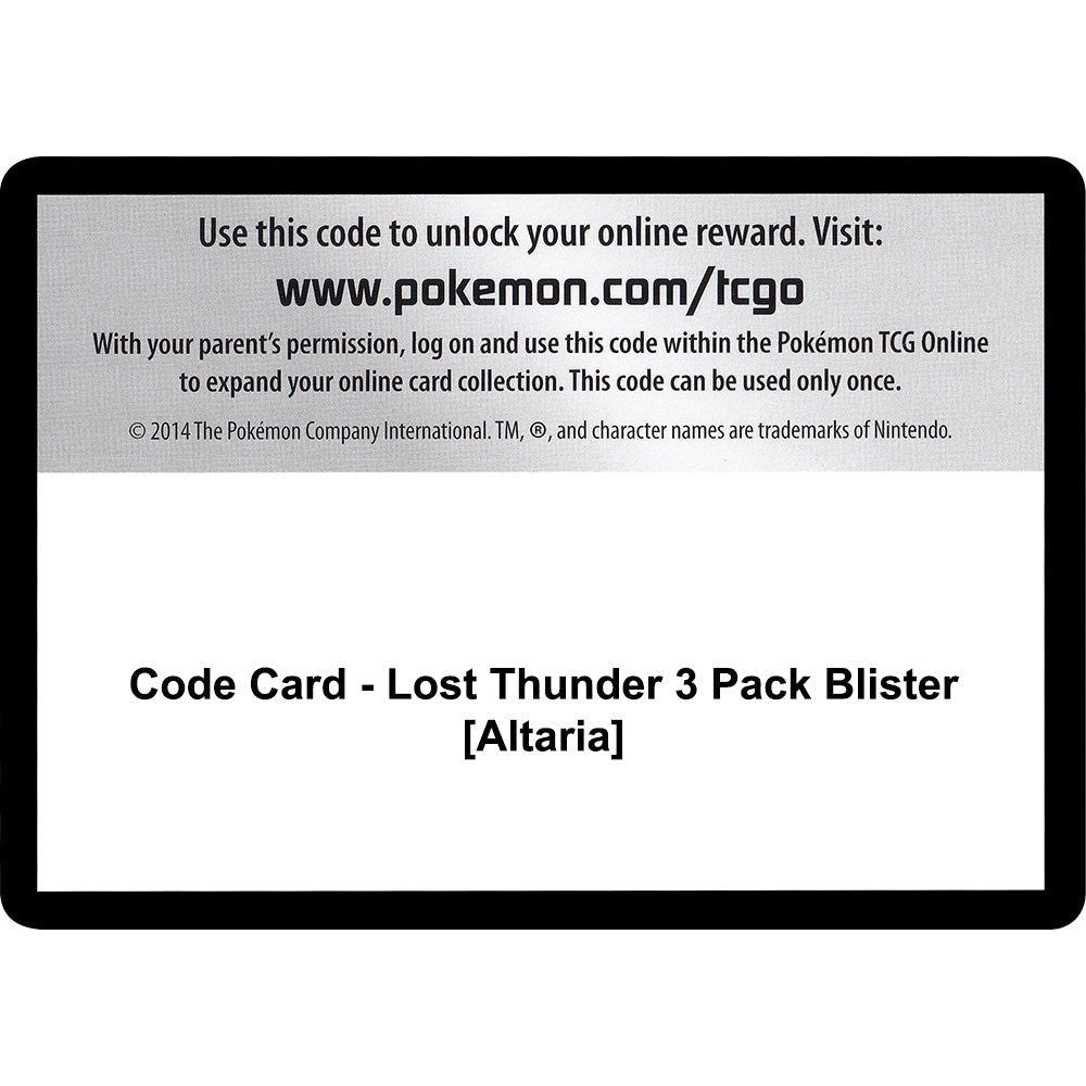 Image for Code Card - Lost Thunder 3 Pack Blister [Altaria] (SM8) - Pokemon